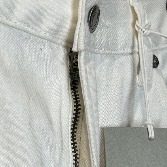 Everlane The Denim Jean Shorts Raw Hem/Rolled Cuffs High Rise Cream Women 30 NWT - Picture 8 of 12